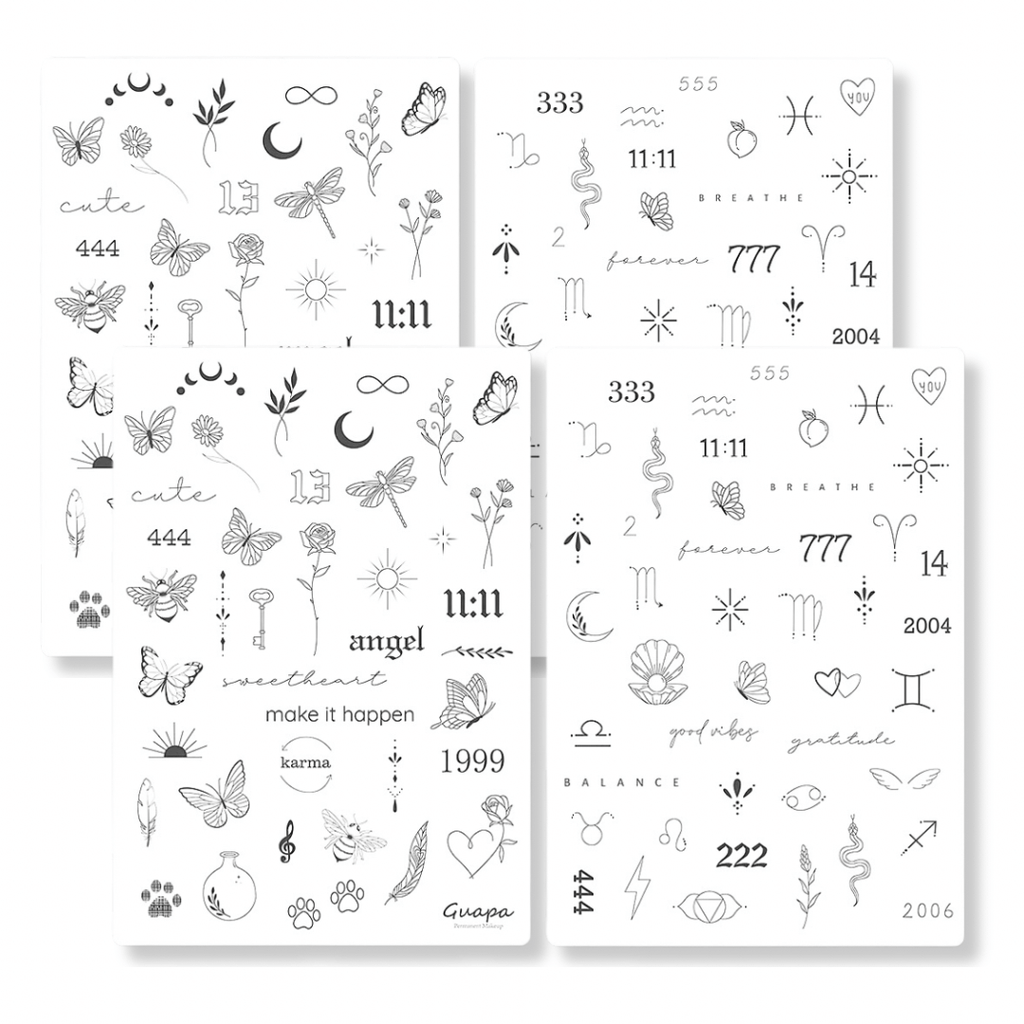 Super Cute Fine Line Tattoo Practice Skins Set