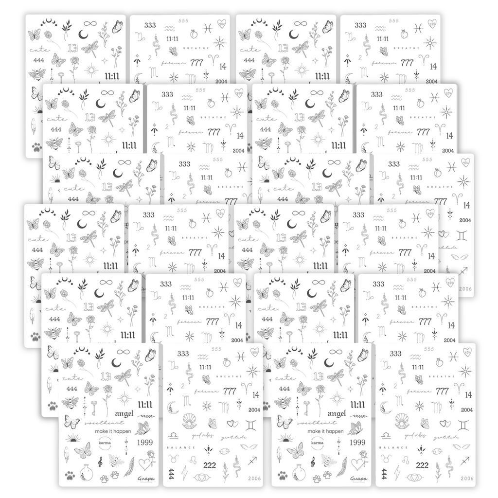 💥 SITE CRASHER - 12/$36 BULK SET! - Super Cute Fine Line Tattoo Skins