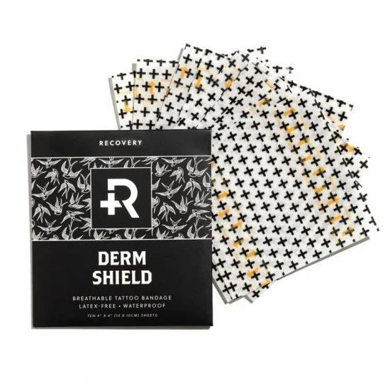 Recovery Derm Shield Tattoo Film - 4x4” Sheets - Pack of 10