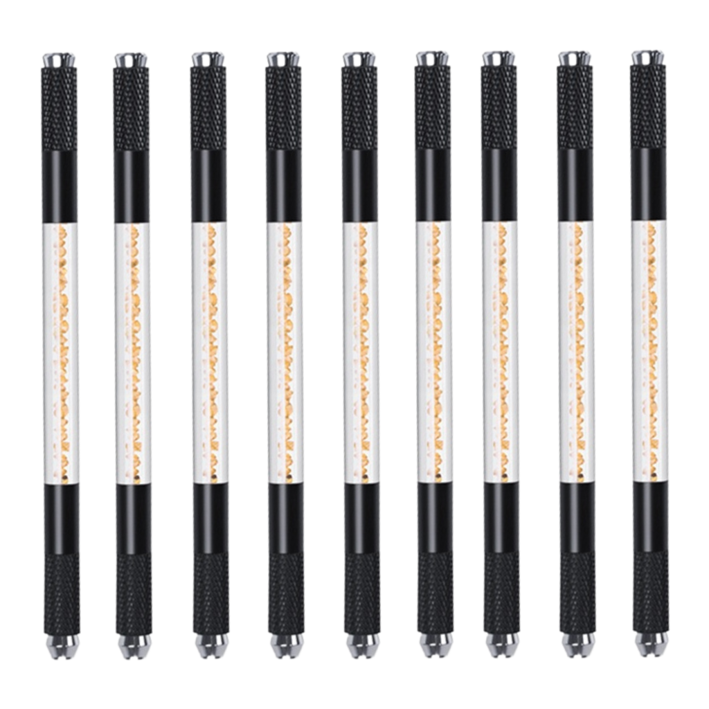 10 Pack - BLACK & GOLD Dual Ended Crystal Microblading Tools